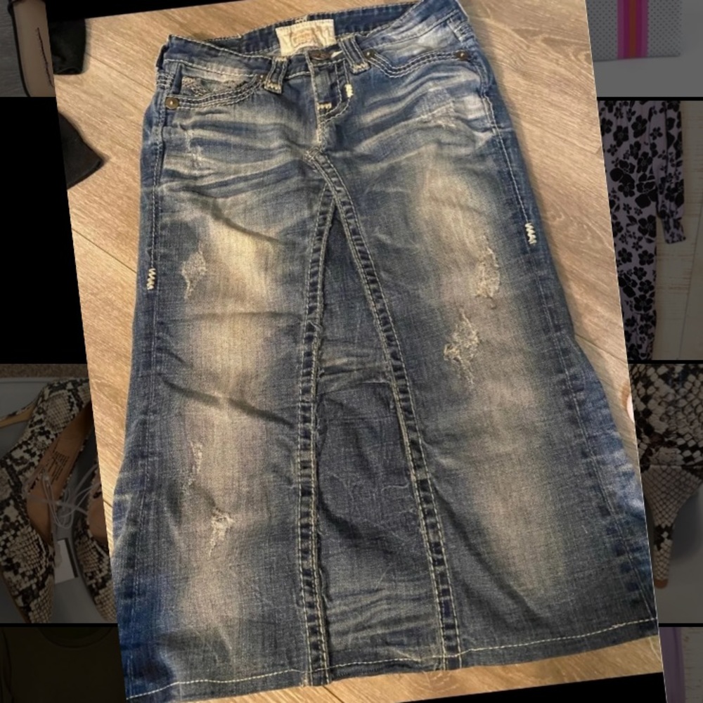 Modest jean skirt
